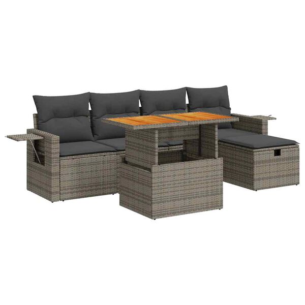 vidaXL Garden Sofa Set Grey, Black