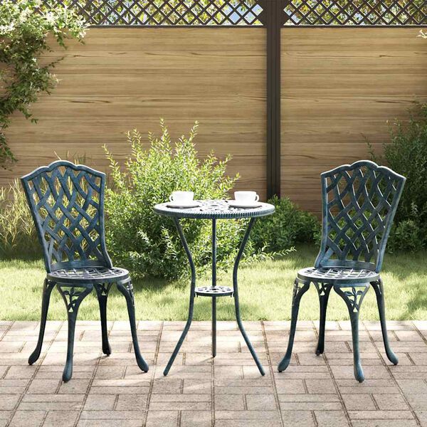 vidaXL Garden Chair 2 pcs Green 39 x 40 x 87cm Aluminium