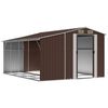 vidaXL Garden Shed Brown Galvanized Steel, Polypropylene Large