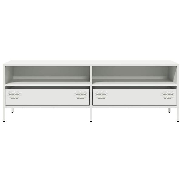 vidaXL TV Cabinet White Cold-rolled steel Medium Adjustable Feet