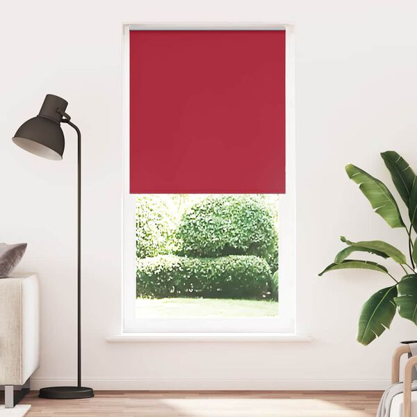 vidaXL Roller Blind Red 100% polyester, Aluminum top rail 35.4x90.6 in