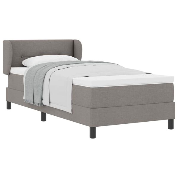 vidaXL Box Spring Bed with Mattress Taupe 31.50 x 78.74 in Fabric