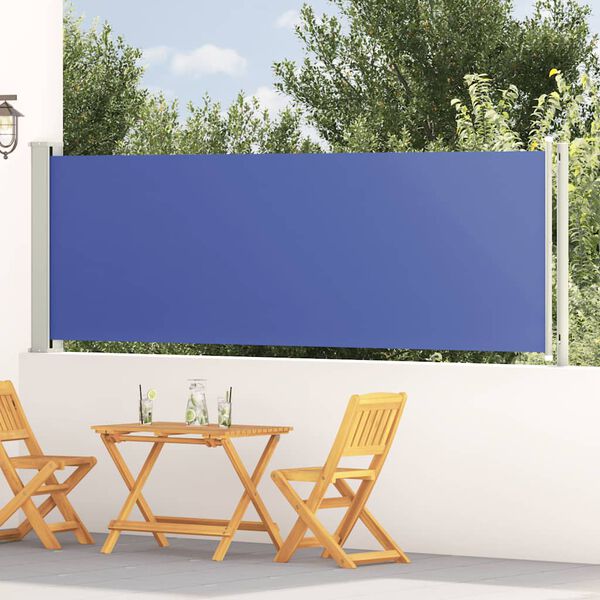 vidaXL Side Awning Blue Polyester with PU coating 46.1 x 236.2 in