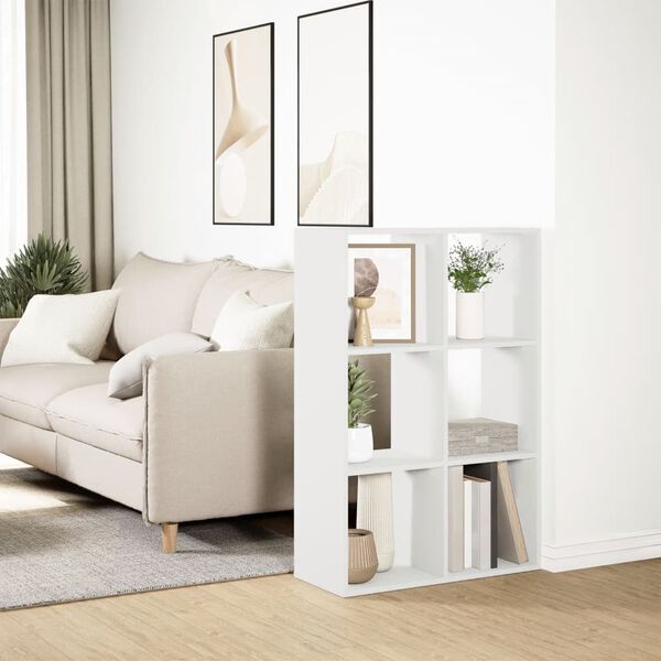 vidaXL Room Divider Bookcase White Engineered Wood Medium