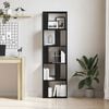 vidaXL Book Cabinet Black oak Engineered wood Tall Book Cabinet