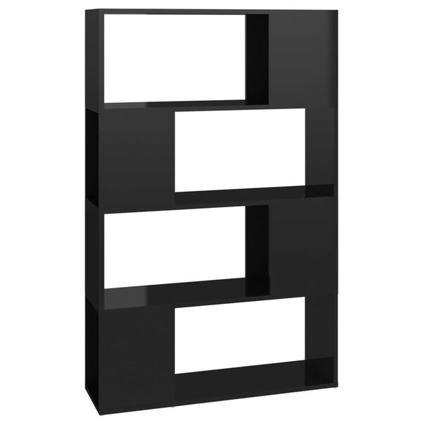 vidaXL Book Cabinet Room Divider High gloss black Engineered wood Medium