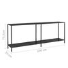 vidaXL Console Table Black Tempered Glass, Powder-Coated Steel Large
