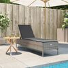 vidaXL Sun Lounger Grey Poly Rattan Standard Adjustable Armrests