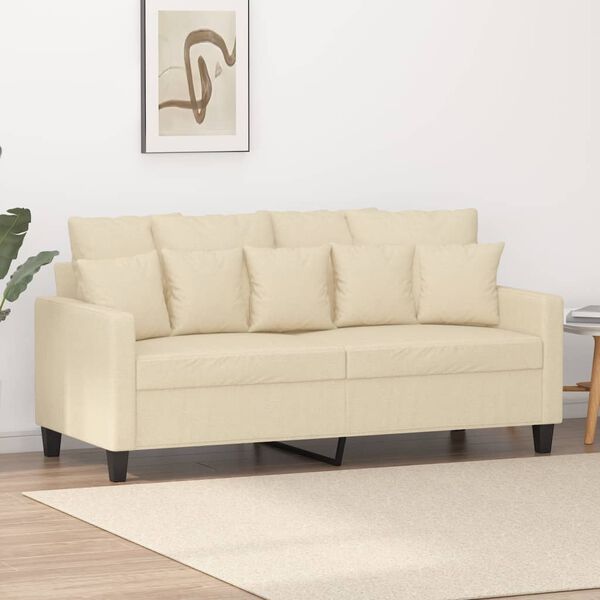 vidaXL 2-seater Sofa Cream Fabric (100% polyester), Metal, Textilene