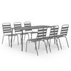 vidaXL Dining Set Dark gray Steel with e-coated and powder-coated finish