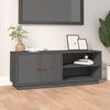 vidaXL TV Cabinet Grey Solid Pine Wood Medium TV Cabinet Rectangular