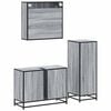vidaXL Bathroom Furniture Set Grey Sonoma Engineered Wood, Metal, Glass