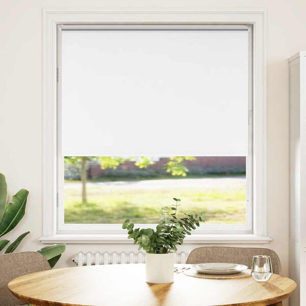 vidaXL Roller Blind White 100% Polyester, Aluminum top rail