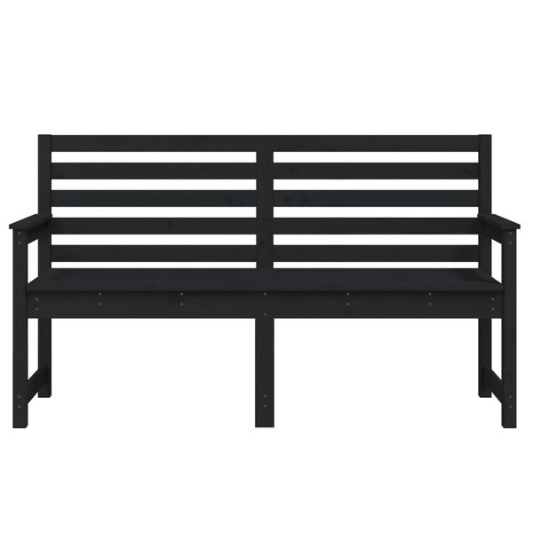 vidaXL Garden Bench Black Solid pine wood Standard Durable
