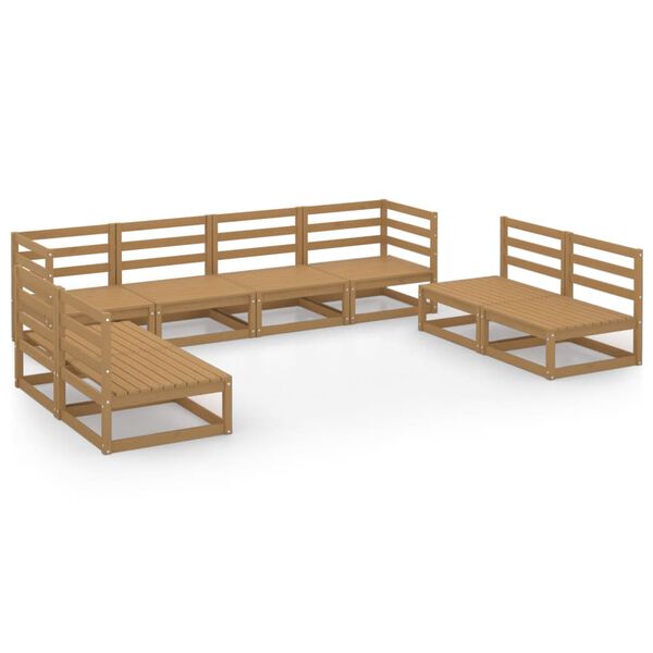 vidaXL Garden Lounge Set Honey brown Solid pine wood Large Modular