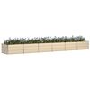 vidaXL Planter Ivory 188.98 x 31.50 x 17.72 in Steel