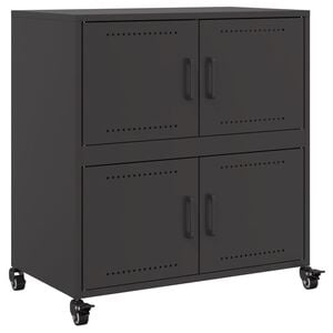 vidaXL Sideboard Black Cold-rolled steel Medium Sideboard Rectangular