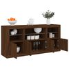 vidaXL Sideboard Brown oak Engineered wood, glass 56.1 x 14.6 x 26.4 in