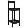 vidaXL Garden Bar Set Black Solid Pine Wood Footrest Garden Bar Set