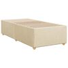 vidaXL Bed Frame Cream Polyester, Plywood, Engineered wood Single