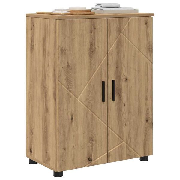 vidaXL Bathroom Cabinet with Door Artisan Oak 23.62 x 13.78 x 31.50 in