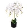 vidaXL Fake Plant White and Green Fabric, Plastic, Iron wire Medium