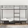 vidaXL Bunk Bed Black Steel Standard Bunk Bed Rectangular Modern
