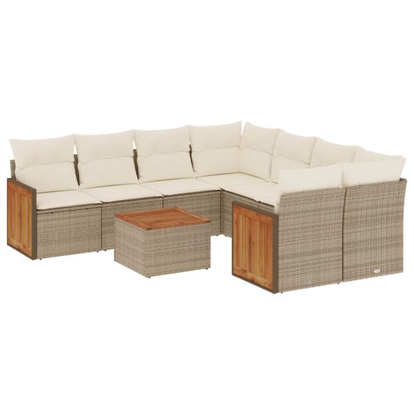 vidaXL Garden Sofa Set Beige, Cream White
