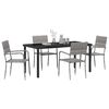 vidaXL Garden Dining Set with Cushion 5 pcs Grey Poly Rattan