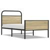 vidaXL Bed Frame Sonoma oak Steel, Engineered wood Single Bed Frame