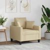 vidaXL Sofa Chair Cream Polyester, Metal, Textilene 23.6 in Seat Width