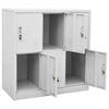 vidaXL Locker Cabinet Set of 2 Light Grey Steel Medium Locker Cabinet