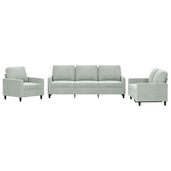 vidaXL Sofa Set Light Grey