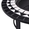 vidaXL Mosaic Fire Pit Black and White 26.8" Ceramic
