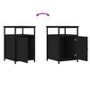 vidaXL Bedside Cabinet Set of 2 Black Engineered wood, iron