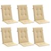 vidaXL Highback Chair Cushion Set of 6 Melange Beige