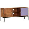 vidaXL TV Cabinet Honey brown and grey Solid acacia wood, powder-coated iron