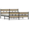 vidaXL Bed Frame Sonoma Oak Steel, Engineered Wood Full Bed Frame