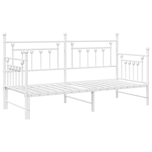 vidaXL Daybed Frame with Headboard White 31.5" x 78.7" Steel