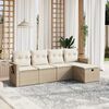vidaXL Garden Sofa Set Beige Poly Rattan Large Modular Garden Sofa Set