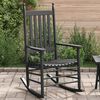vidaXL Rocking Chair Black Solid Poplar wood Standard Ergonomic