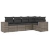 vidaXL Garden Sofa Set Gray PE rattan, Powder-coated Steel, Polyester