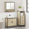 vidaXL Bathroom Furniture Set Sonoma oak Engineered wood, metal, glass
