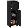 vidaXL Bathroom Cabinet with Drawer Black Oak 11.81 x 11.81 x 37.40 in