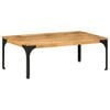 vidaXL Coffee Table Natural Wood and Black Solid mango wood Medium