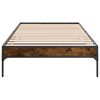 vidaXL Bed Frame Smoked Oak Engineered wood Twin Durable
