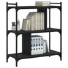 vidaXL Bookcase Black Engineered wood, metal Medium Adjustable Feet