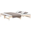 vidaXL Day Bed Natural Wood Solid Pine Wood Standard Double Pull-Out