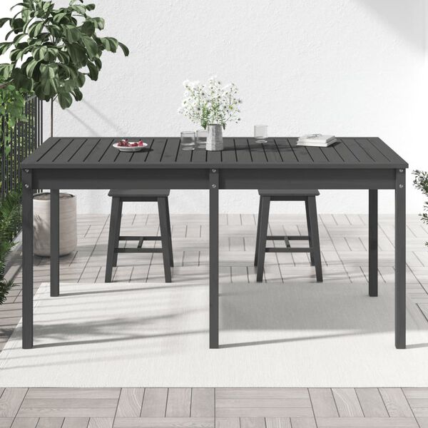 vidaXL Garden Table Grey Solid pine wood Medium Durable Garden Table