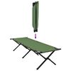 vidaXL Folding Camping Bed Folding Green 75.98 x 27.17 x 17.72 in